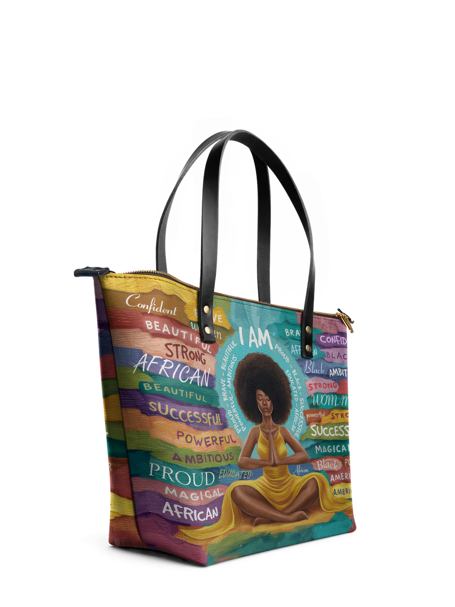 "AfroEssence" Leather Tote Bag