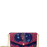 "Imani" Blue Orchid Envelope Chain Crossbody Bag