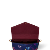 "Imani" Blue Orchid Envelope Chain Crossbody Bag