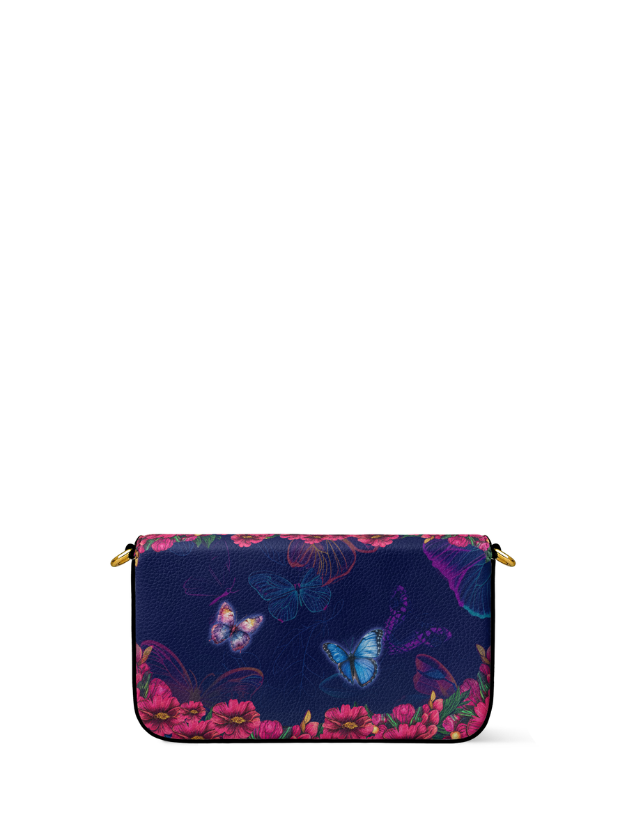 "Imani" Blue Orchid Envelope Chain Crossbody Bag