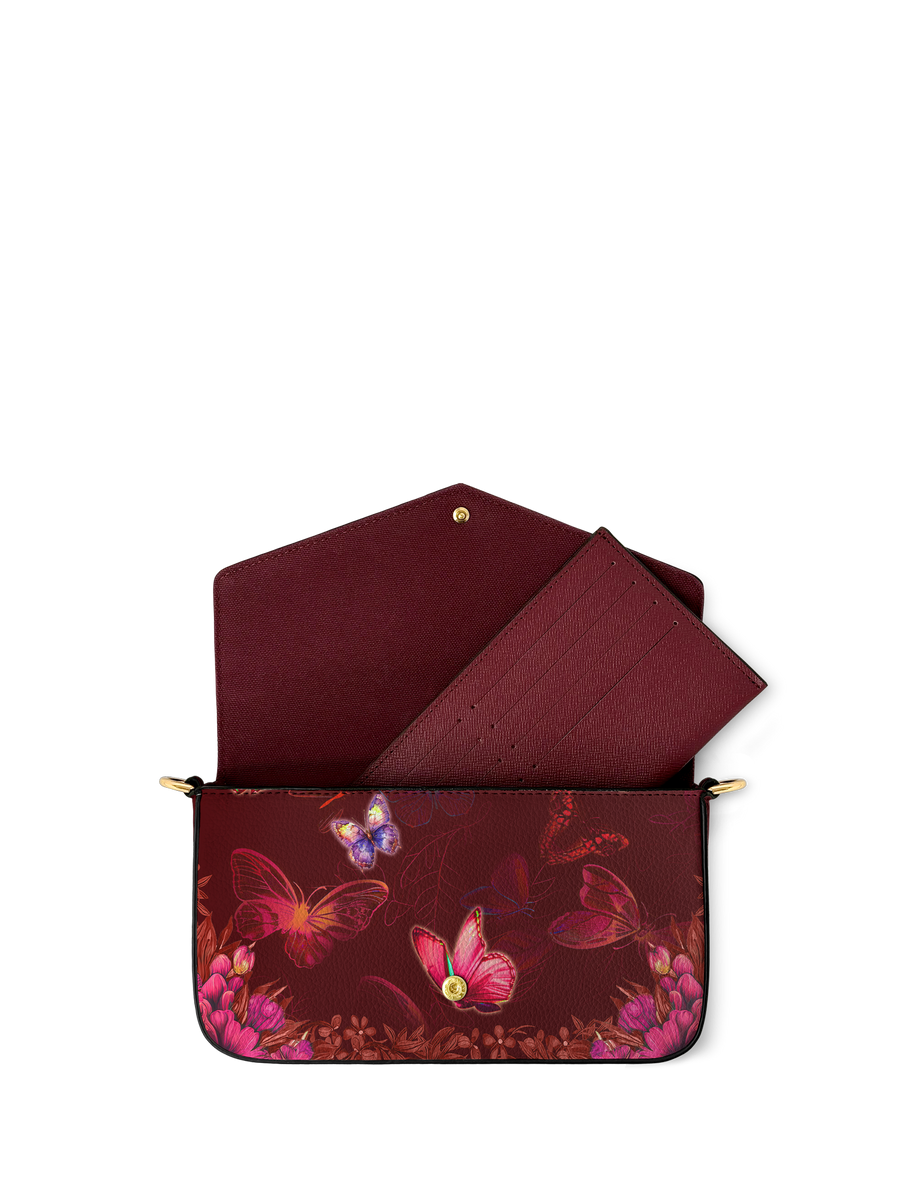"Imani" Pomegranate Red Envelope Chain Crossbody Bag