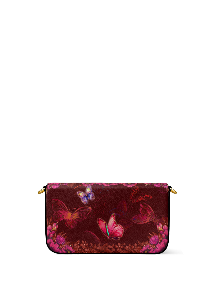 "Imani" Pomegranate Red Envelope Chain Crossbody Bag