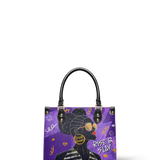 "Sanaa" Purple Crayon Small Leather Handbag