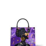 "Sanaa" Purple Crayon Leather Handbag