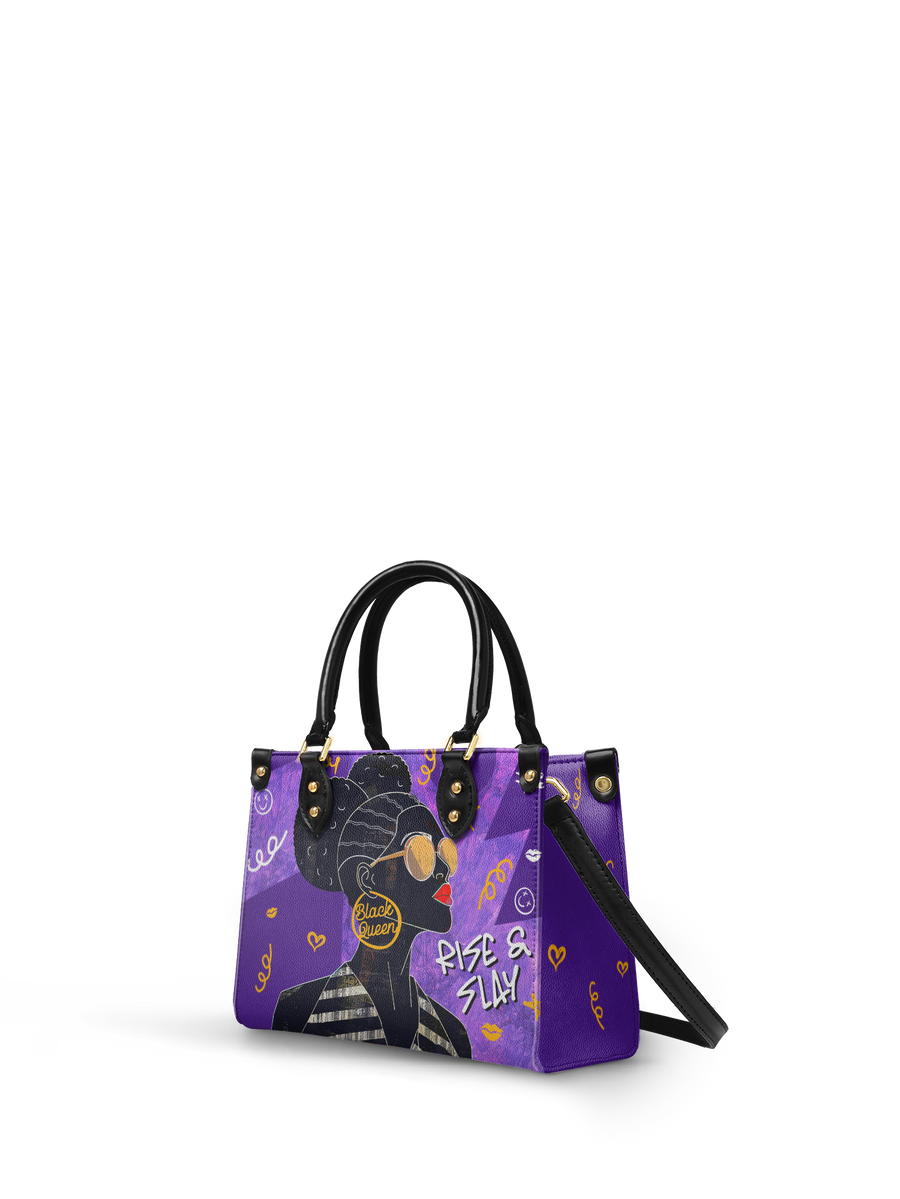 "Sanaa" Purple Crayon Small Leather Handbag