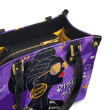 "Sanaa" Purple Crayon Small Leather Handbag