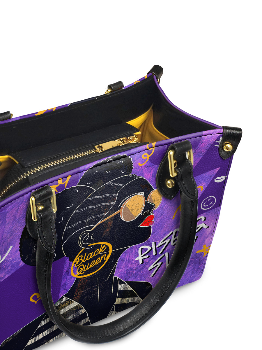 "Sanaa" Purple Crayon Small Leather Handbag