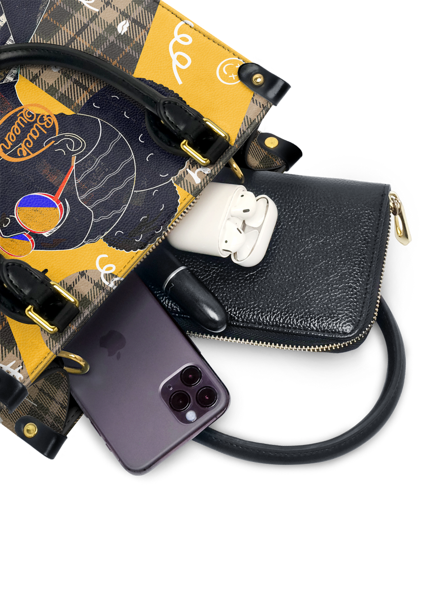 "Sanaa" Cornbread Small Leather Handbag