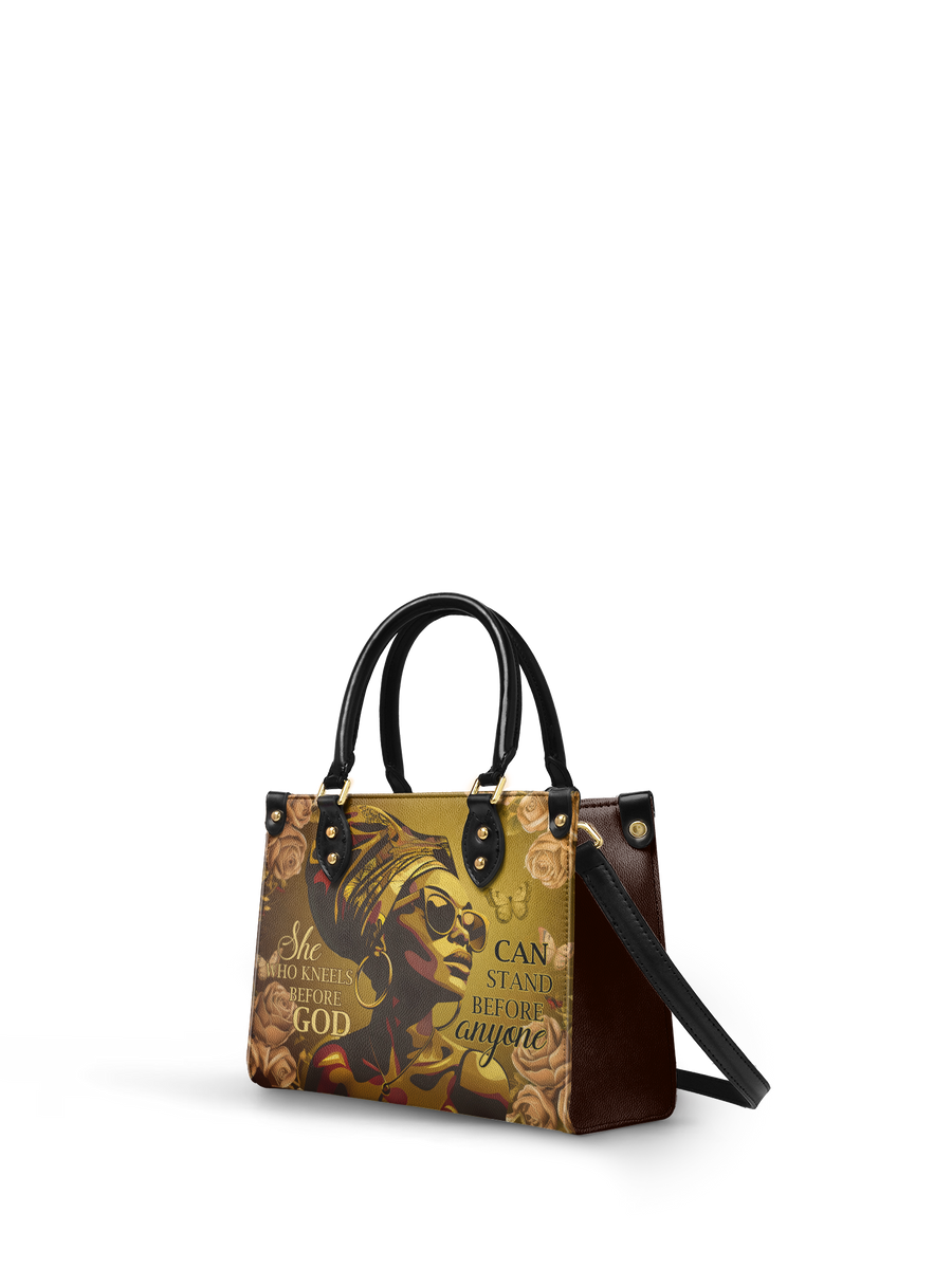 "Godfidence" Small Leather Handbag