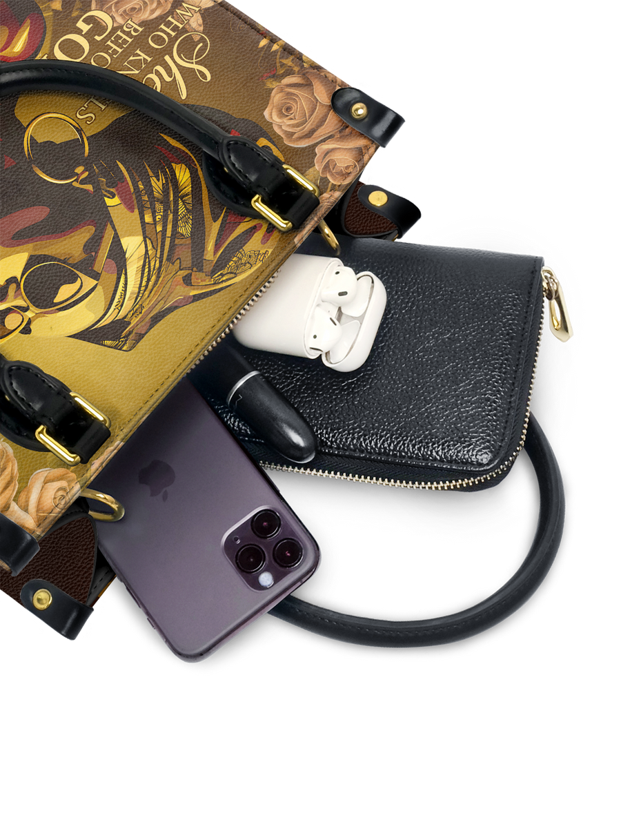 "Godfidence" Small Leather Handbag