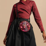 "Imani" Pomegranate Red Circle Crossbody Bag BTS DEAL
