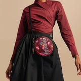 "Imani" Pomegranate Red Circle Crossbody Bag Deal
