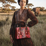 "Imani" Pomegranate Red Leather Handbag Deal