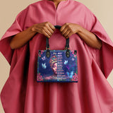 "Imani" Blue Orchid Small Leather Handbag Deal