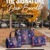 "Imani" Blue Orchid The Signature Duo Bundle - Small Leather Handbag