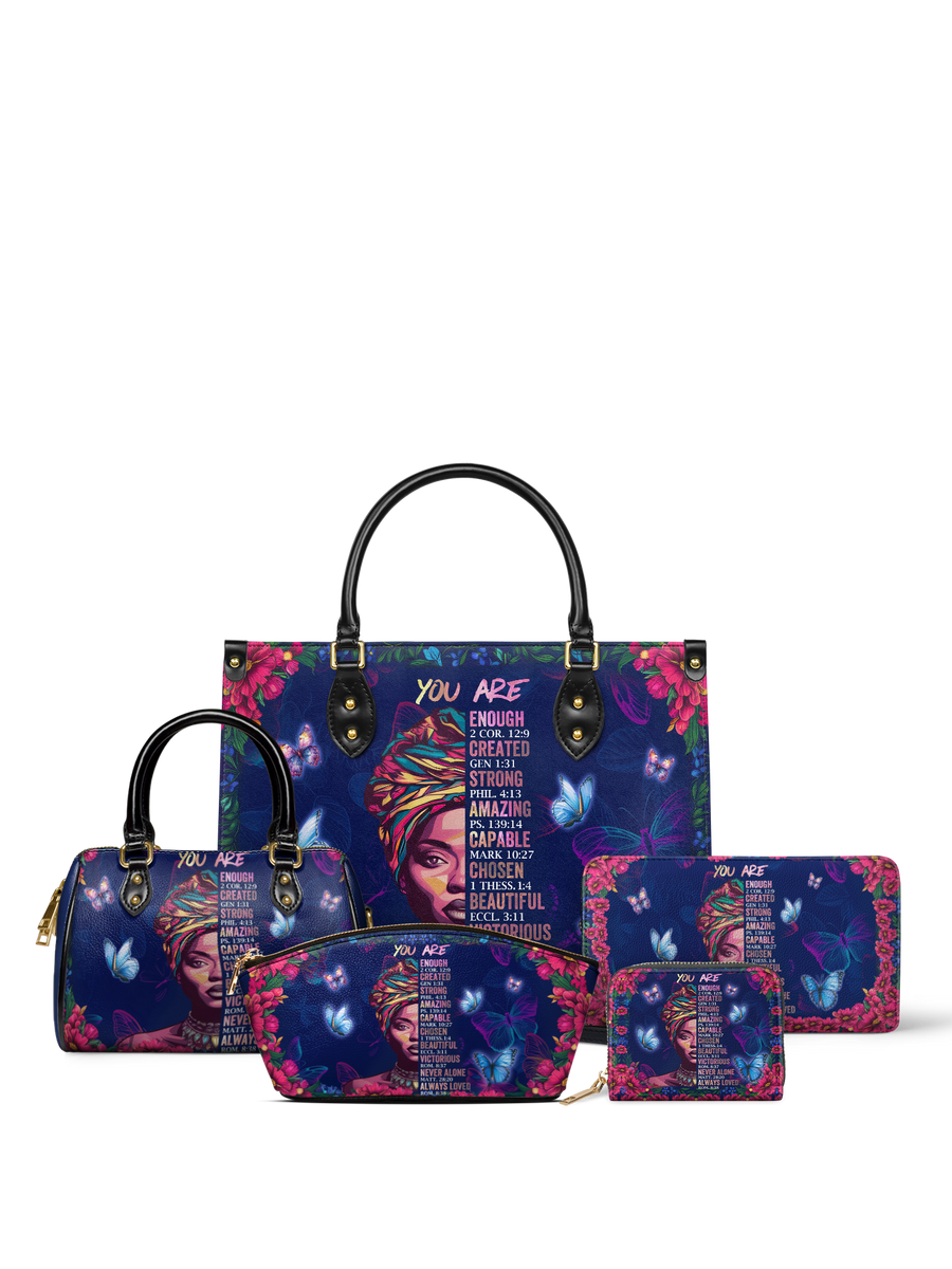"Imani" Blue Orchid Leather Handbag Bundle DD DEAL