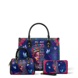 "Imani" Blue Orchid Leather Handbag - BRAVE ONES DEAL