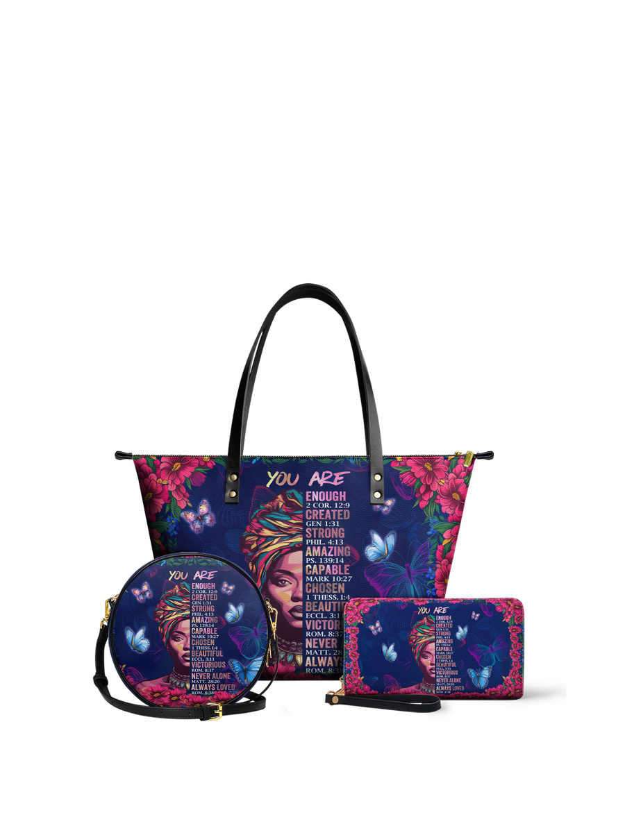 "Imani" Blue Orchid Leather Tote Bag - DD DEAL