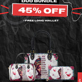 "Imani" Dove White The Signature Duo Bundle - Small Leather Handbag