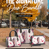 "Imani" Dove White The Signature Duo Bundle - Small Leather Handbag