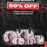 "Imani" Dove White The Signature Trio Bundle - Small Leather Handbag