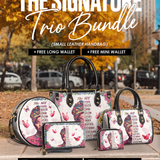 "Imani" Dove White The Signature Trio Bundle - Small Leather Handbag
