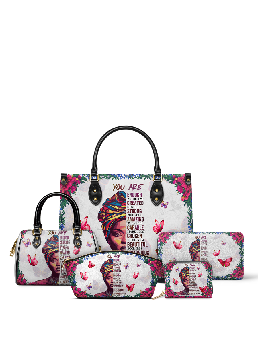 "Imani" Dove White Leather Handbag Bundle DD DEAL