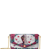 "Imani" Dove White Envelope Chain Crossbody Bag