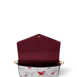 "Imani" Dove White Envelope Chain Crossbody Bag