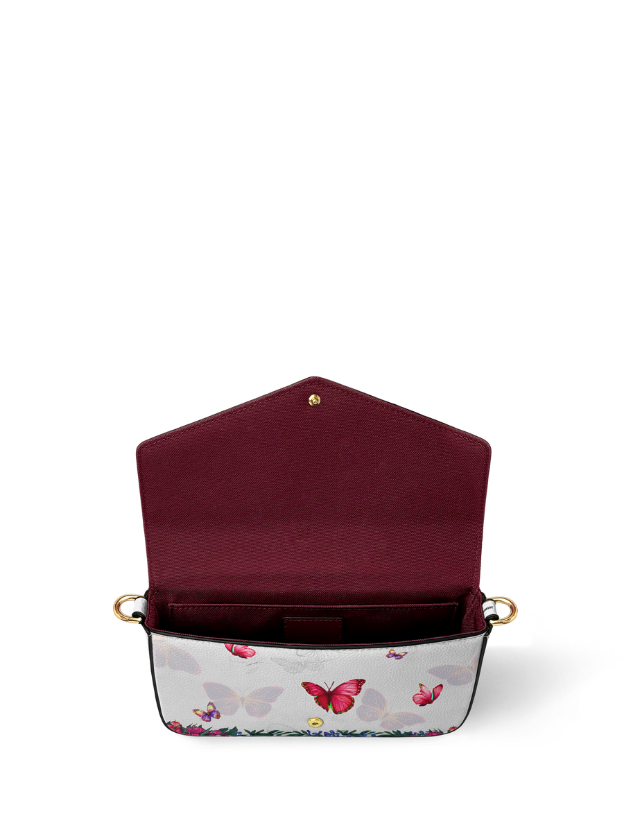 "Imani" Dove White Envelope Chain Crossbody Bag