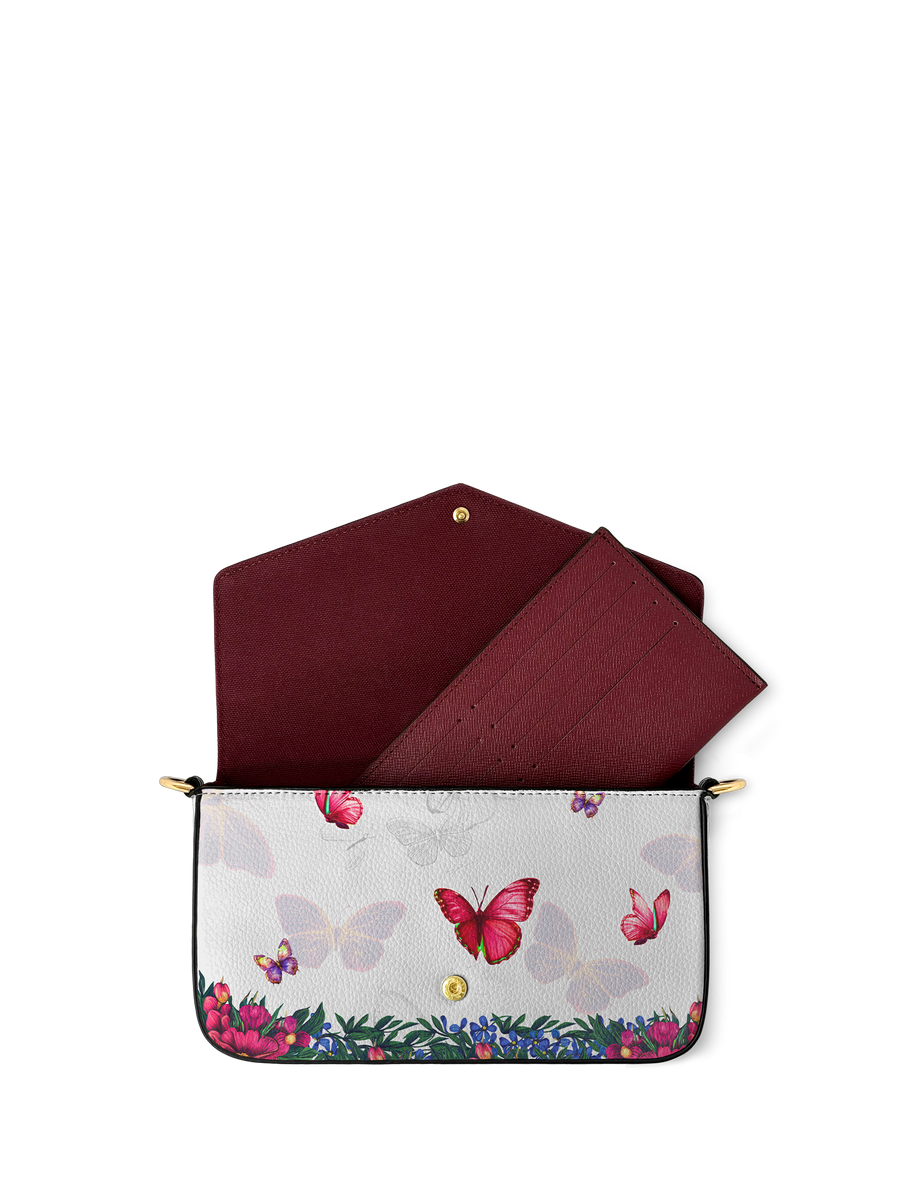 "Imani" Dove White Envelope Chain Crossbody Bag