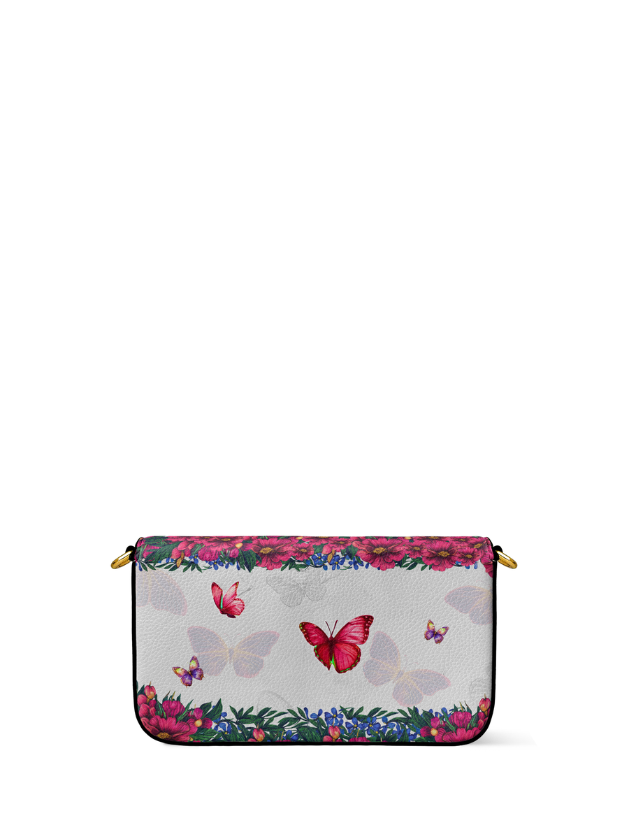 "Imani" Dove White Envelope Chain Crossbody Bag