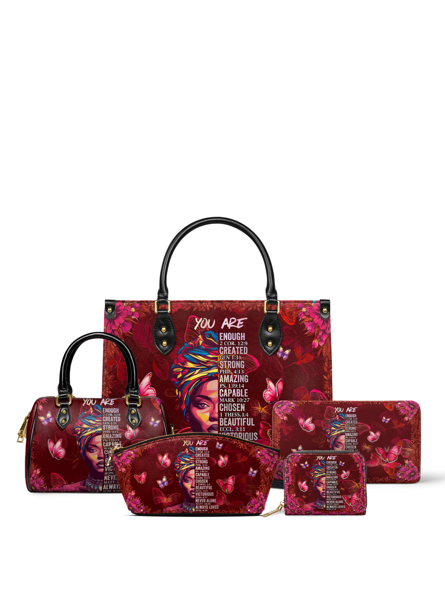 "Imani" Pomegranate Red Leather Handbag Bundle DD DEAL