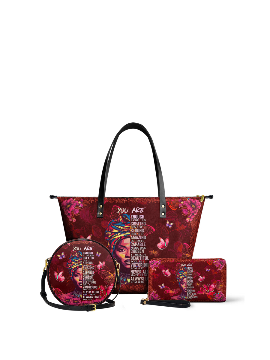 "Imani" Pomegranate Red Leather Tote Bag - DD DEAL