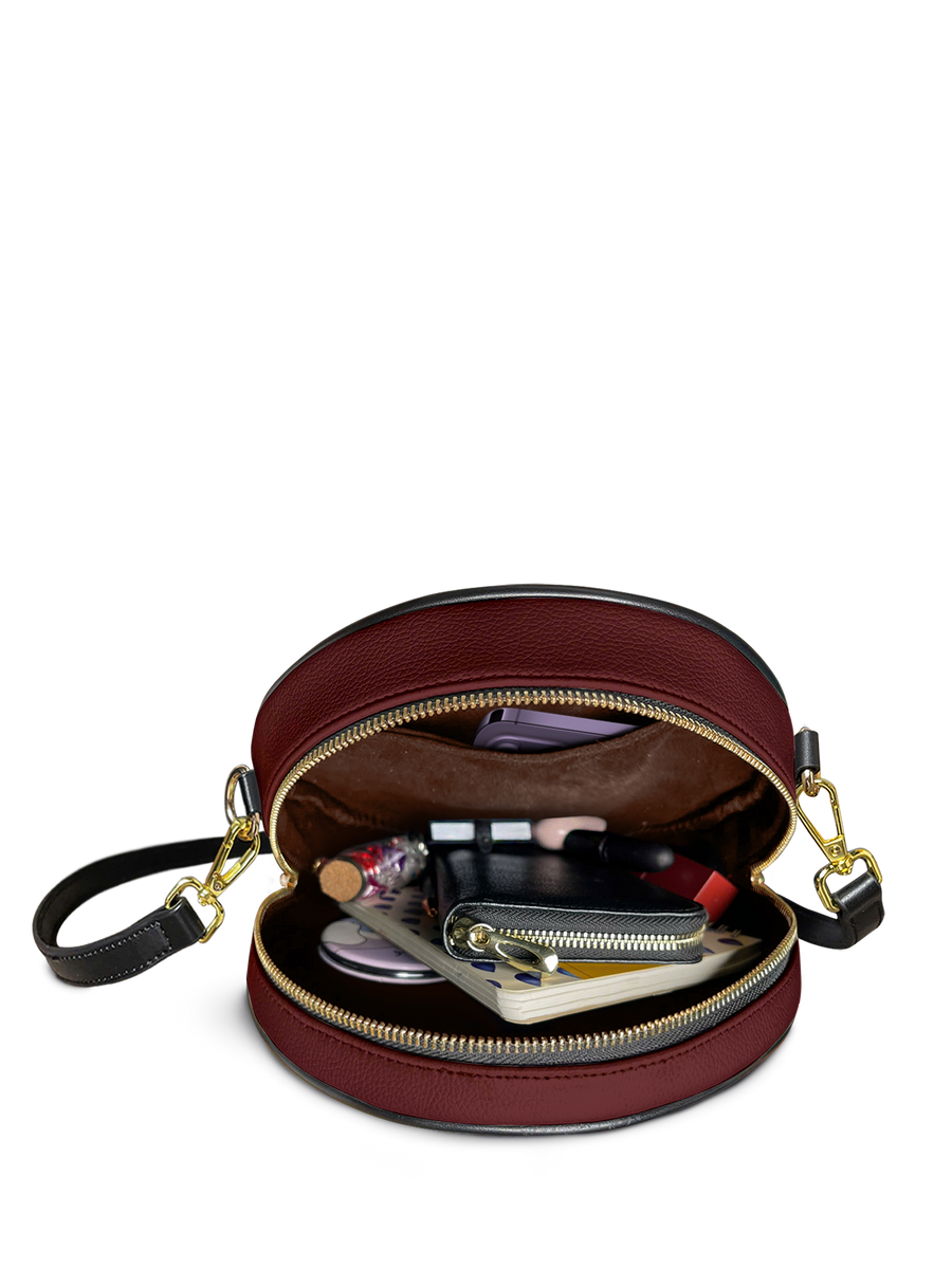 "Imani" Pomegranate Red Circle Crossbody Bag