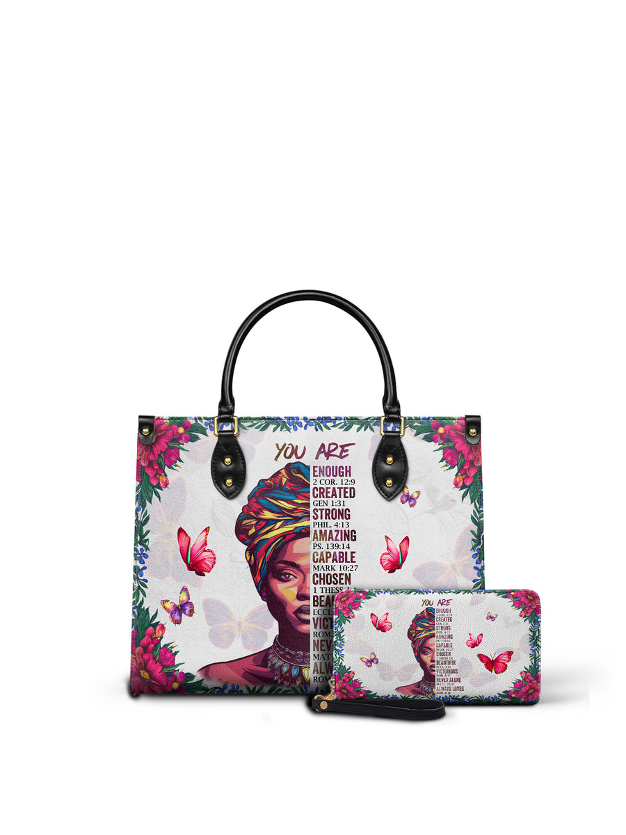 "Imani" Dove White Leather Handbag Matching Set - DD DEAL
