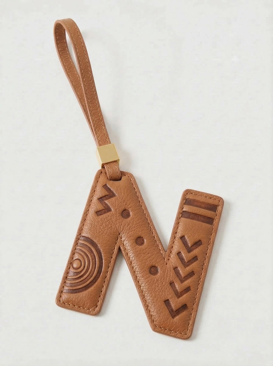 Letter N Leather Charm