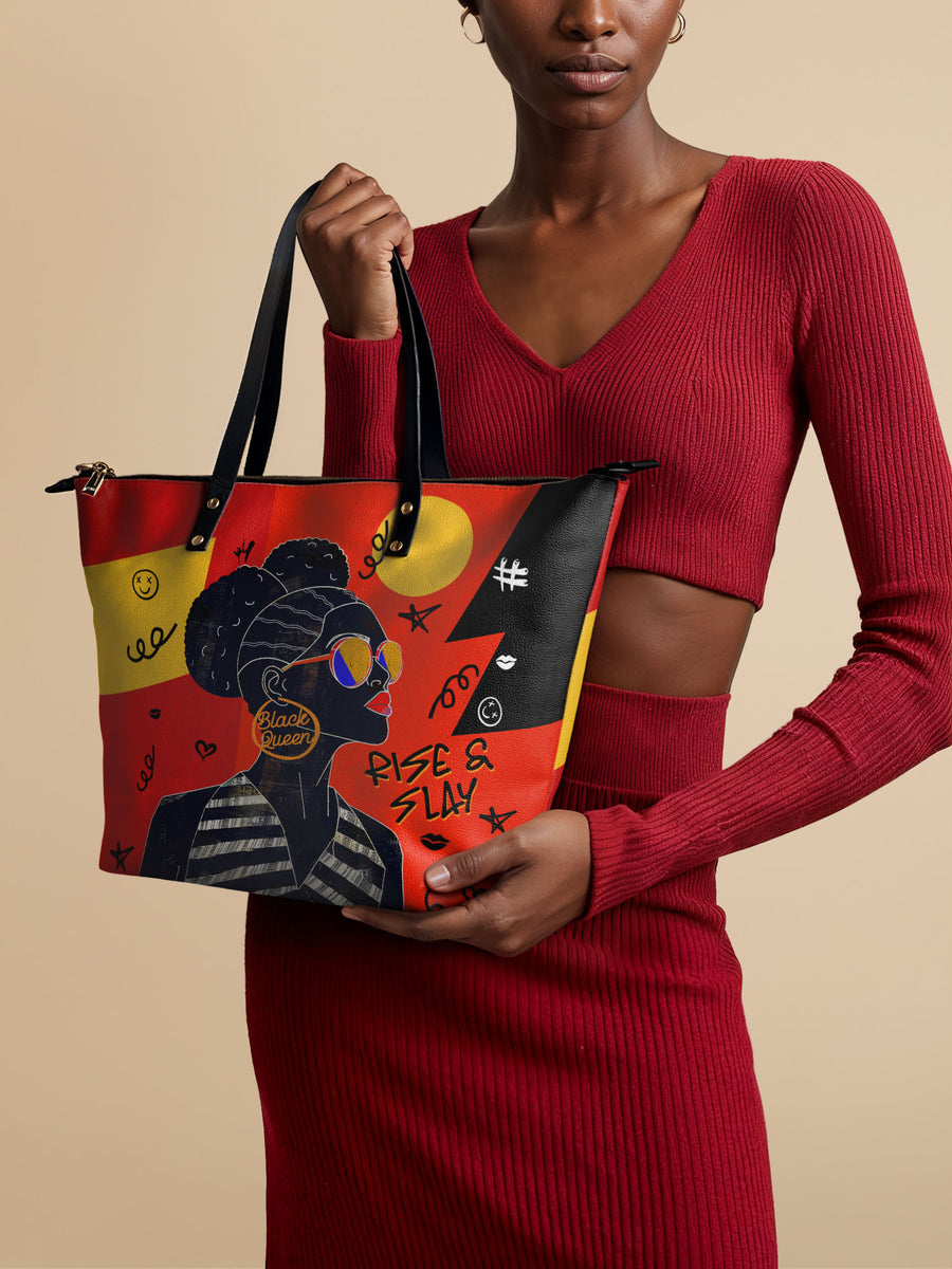 "Sanaa" Paprika Leather Tote Bag