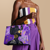 "Sanaa" Purple Crayon Leather Handbag