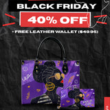 "Sanaa" Purple Crayon Leather Handbag Deal