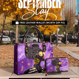 "Sanaa" Purple Crayon Leather Handbag Deal