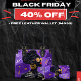"Sanaa" Purple Crayon Small Leather Handbag Deal