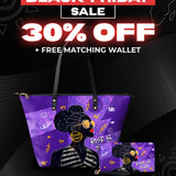 "Sanaa" Purple Crayon Leather Tote Bag Deal