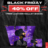 "Sanaa" Purple Crayon Leather Tote Bag Deal