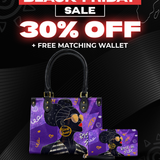 "Sanaa" Purple Crayon Small Leather Handbag Deal