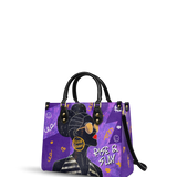 "Sanaa" Purple Crayon Leather Handbag