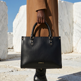 "Serwa" Black Leather Handbag
