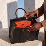 "Serwa" Black Leather Handbag