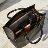 "Serwa" Black Leather Handbag