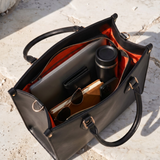 "Serwa" Black Leather Handbag